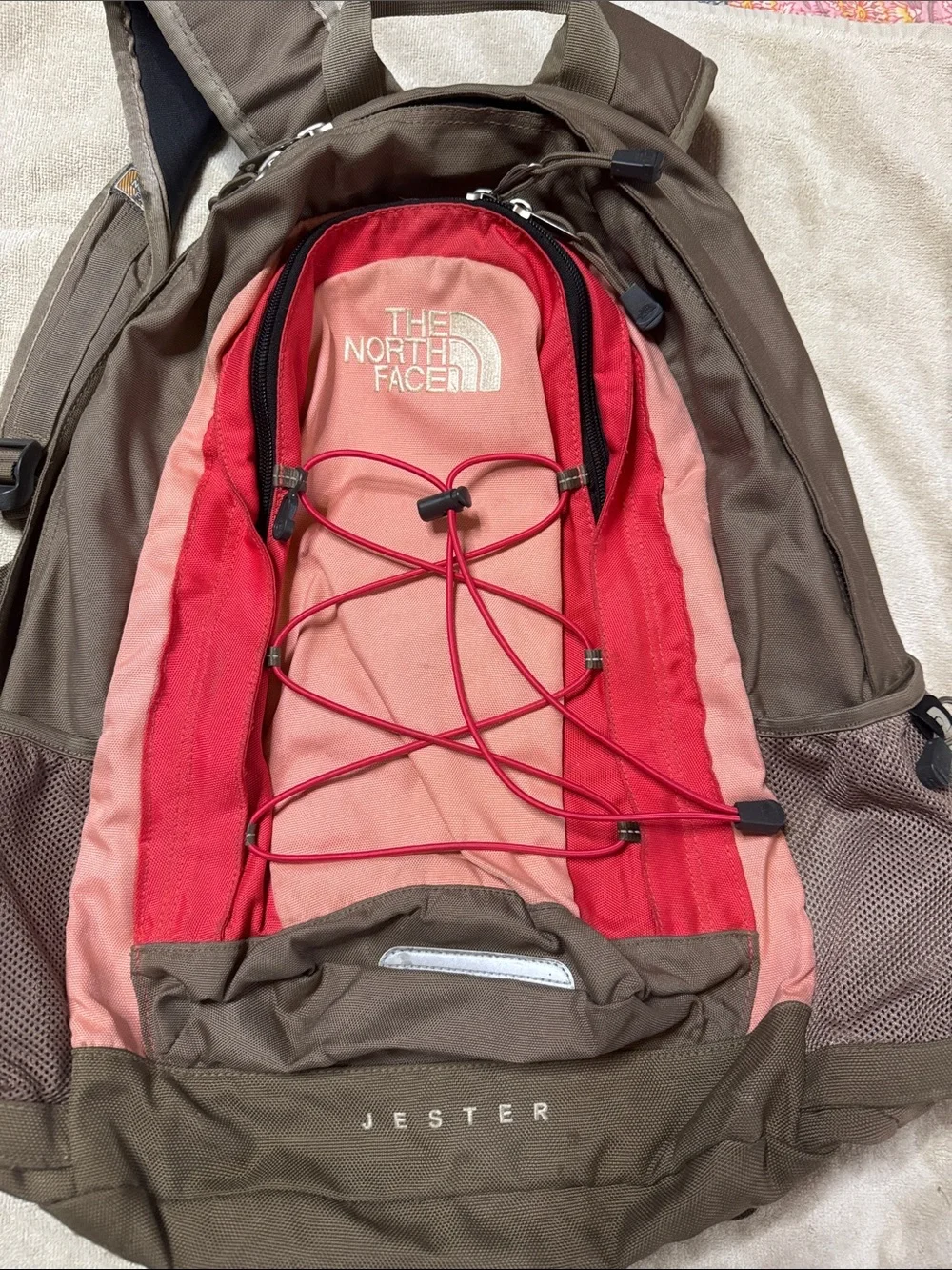 The North Face Jester Backpack in Red and Brown